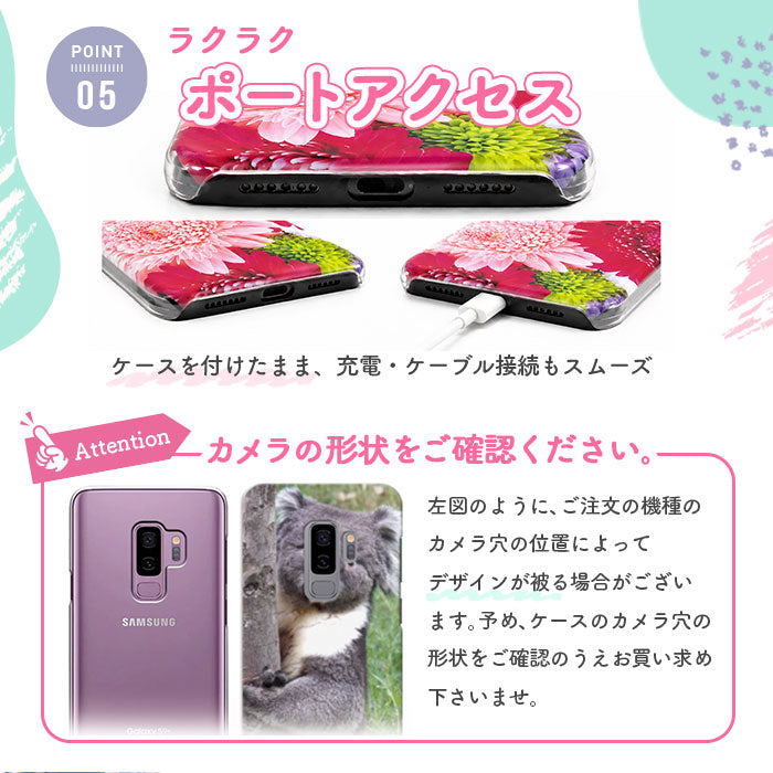 ケースを付けたまま充電できるポートアクセスとカメラ穴の形状についての注意