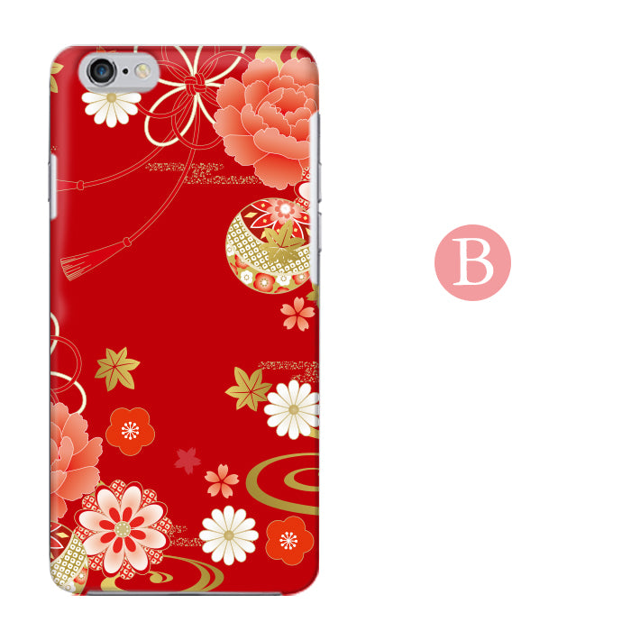 花鞠の和柄 ハードスマホケース 全機種対応・軽量薄型