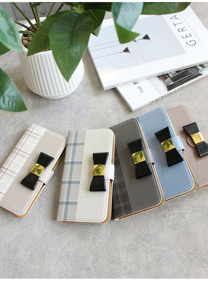 iPhoneケース 全機種対応 手帳型 スマホケース iPhone14ケース スマホカバー カバー iPhone12 Galaxy A23 Galaxy A54 5G ブラウン くすみカラー 【黒リボン】 ギャラクシー 携帯ケース SO-51B SC-53D SOG09 ギフト 肩掛け KYV43 OPPO Find X3 Pro キッズケータイ xperia 5iii